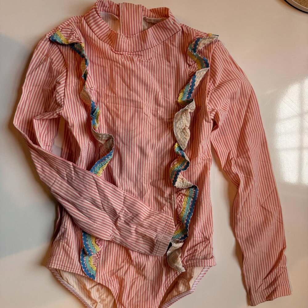 Girls Long Sleeve Zip Swimmers